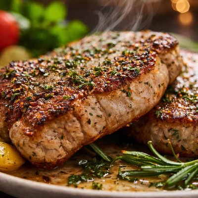 Image of Diabetic Herb Roasted Pork Chops