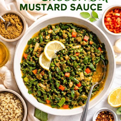 Image of Diabetic Low Fat Greens Mustard Sauce