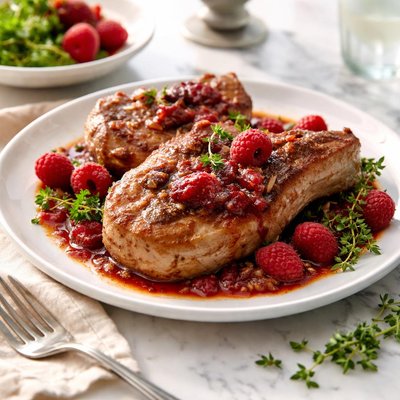 Image of Diabetic Raspberry Pork Chops