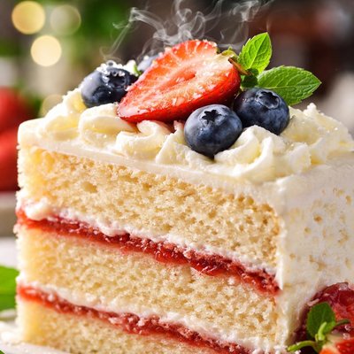 Image of Diabetic Spring Fling Layered White Cake