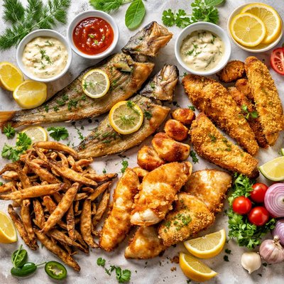 Image of Different Fried Fish