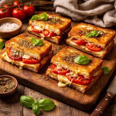 Image of Different Toasted Tomato Cheese Sandwich