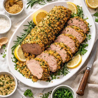 Image of Dijon Encrusted Pork Tenderloin