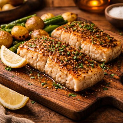 Image of Dijon Glazed Halibut