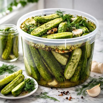 Image of Dill Garlic Refrigerator Pickles by the Bucket Full