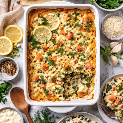 Image of Dill Licious Salmon and Spinach Lasagna