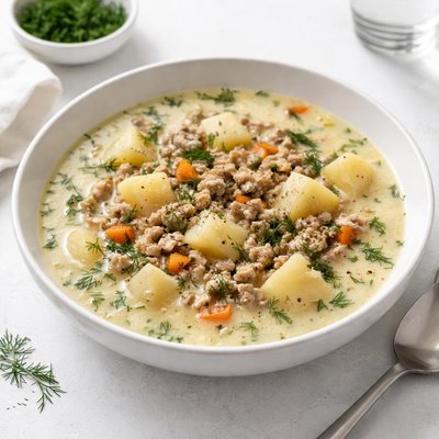 Image of Dilled Potato Soup with Ground Turkey