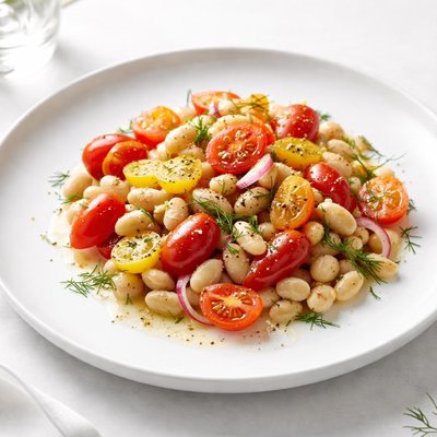 Image of Dilled White Bean and Grape Tomato Salad