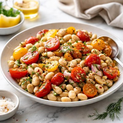 Image of Dilled White Bean Salad and Tomatoes