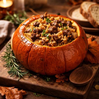 Image of Dinner in a Pumpkin