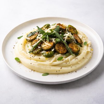 Image of Divine Mashed Potatoes W Fontina Sage Brussels Sprouts 5fix