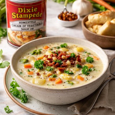 Image of Dixie Stampede Homestyle Cream of Vegetable Soup Authentic