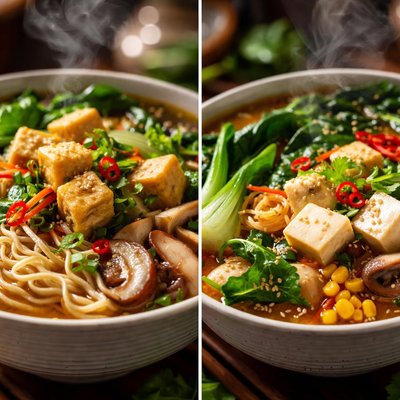 Image of Dofu Cai Mian Tofu Vegetable Noodle Soup Two Versions
