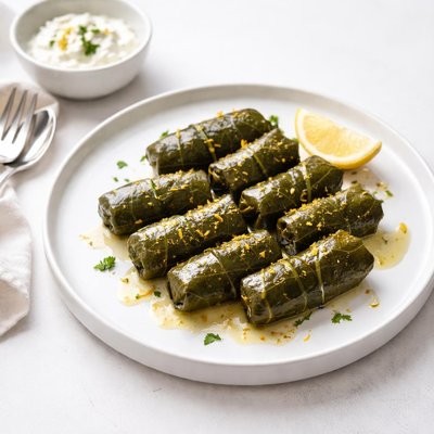 Image of Dolmas Grape Leaves Stuffed with Fragrant Rice