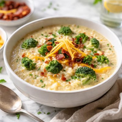Image of Dorm Broccoli Cheese and Rice Soup