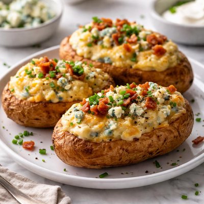 Image of Double Baked Roquefort Potatoes