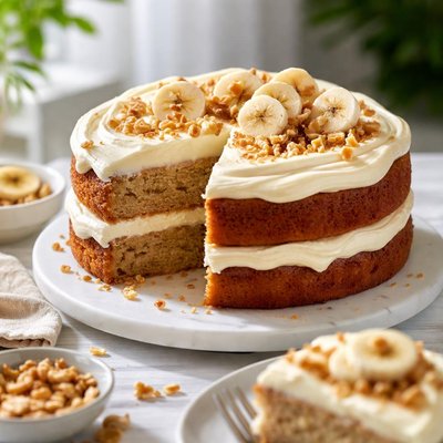 Image of Double Banana Cake with Cream Cheese Frosting