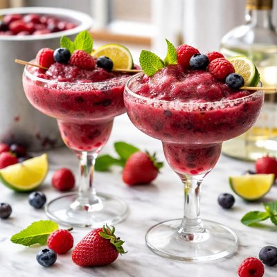 Image of Double Berry Margaritas in the Ice Cream Maker