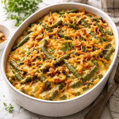Image of Double Cheddar Green Bean Casserole