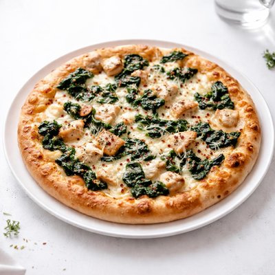 Image of Double Cheese Spinach and Chicken Pizza