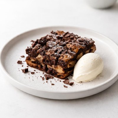 Image of Double Choc Bread and Butter Pudding
