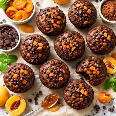 Image of Double Chocolate Apricot Muffins