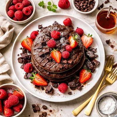 Image of Double Chocolate Brownie Pancakes