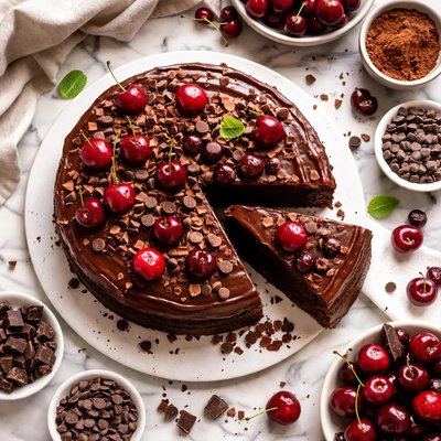 Image of Double Chocolate Cherry Cake