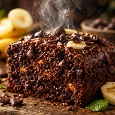 Image of Double Chocolate Chip Banana Cake Light