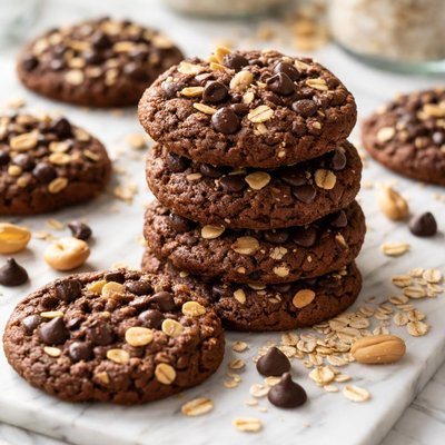 Image of Double Chocolate Chip Peanut Cookies with Oats