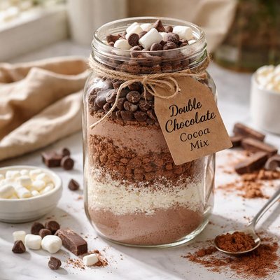 Image of Double Chocolate Cocoa Mix in a Quart Jar