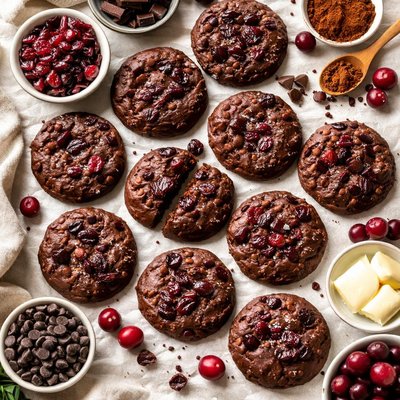 Image of Double Chocolate Cranberry Cookies