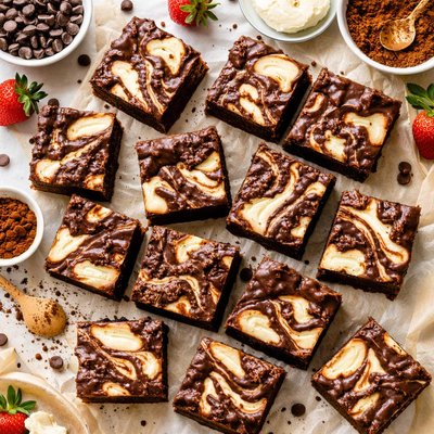 Image of Double Chocolate Cream Cheese Swirl Bars