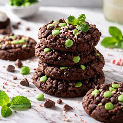 Image of Double Chocolate Mint Chip Cookies