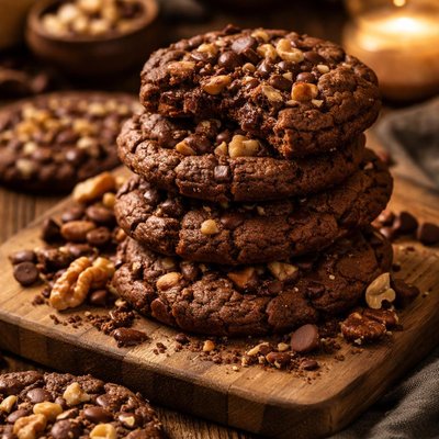 Image of Double Chocolate Nut Decadent Cookies