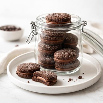 Image of Double Chocolate Sand Cookies in a Jar