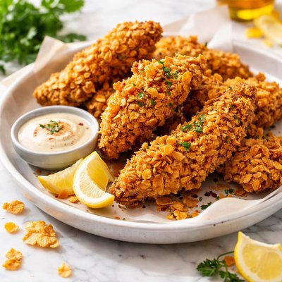 Image of Double Coated Chicken with Corn Flakes