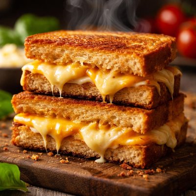 Image of Double Decker Grilled Cheese Sandwich