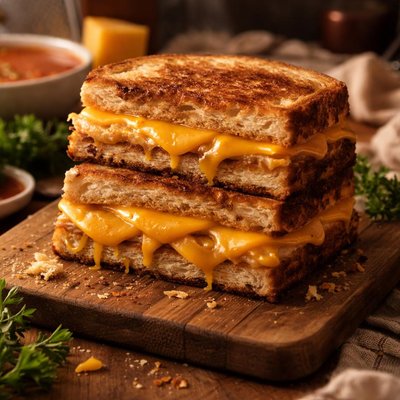 Image of Double Decker Grilled Cheese Sandwiches