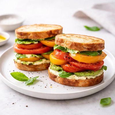 Image of Double Decker Tomato Sandwiches