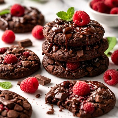 Image of Double Down Dark Chocolate Raspberry Cookies