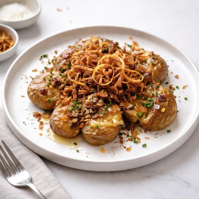 Image of Double Onion Smashed Potatoes