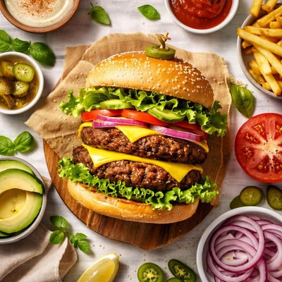 Image of Vegetarian Double Patty Burger