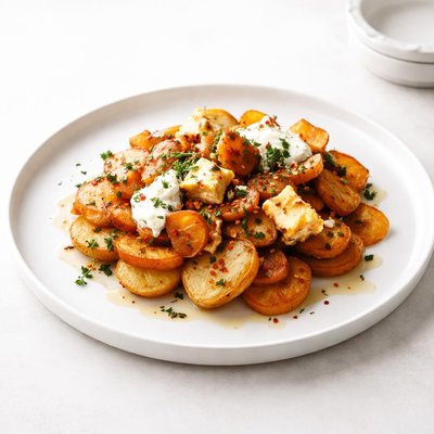 Image of Double Potato and Halloumi Bake