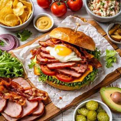 Image of Down on the Farm Fried Ham Sandwich Longmeadow