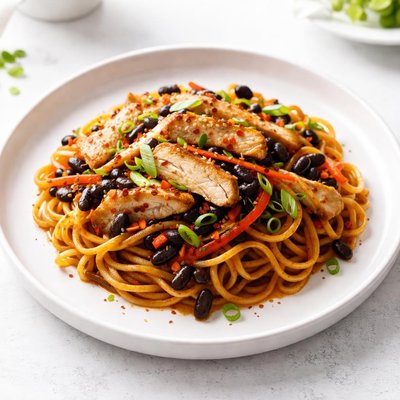 Image of Dragon Noodles with Chicken and Black Beans