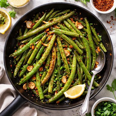 Image of Dramatically Seared Green Beans