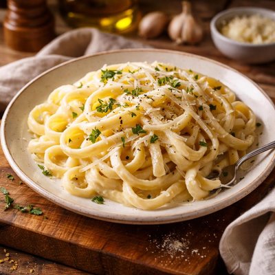 Image of Dreamy Low Fat Fettuccine Alfredo