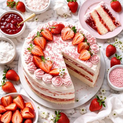 Image of Dreamy Strawberry Layer Cake