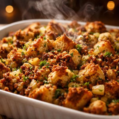 Image of Dressing in a Casserole or a Bird